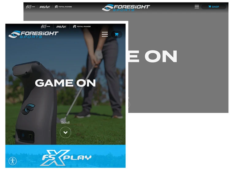 Foresight Sports website page