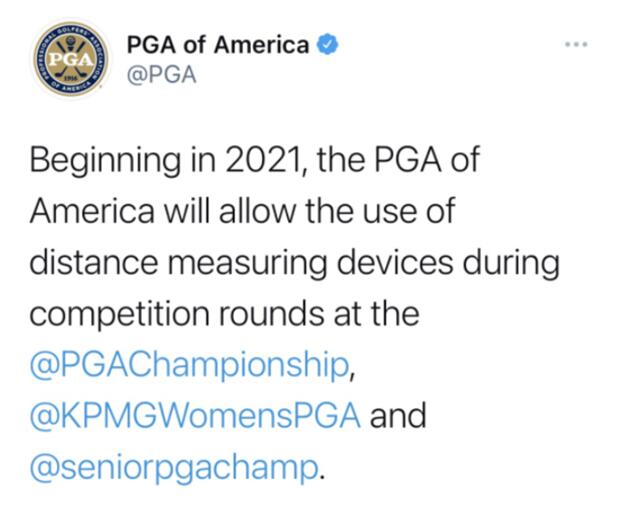 PGA's Twitter Says - Golf Rangefinders Allowed