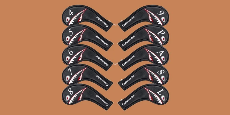 Set Shark Golf Club Iron Head Covers Headcover